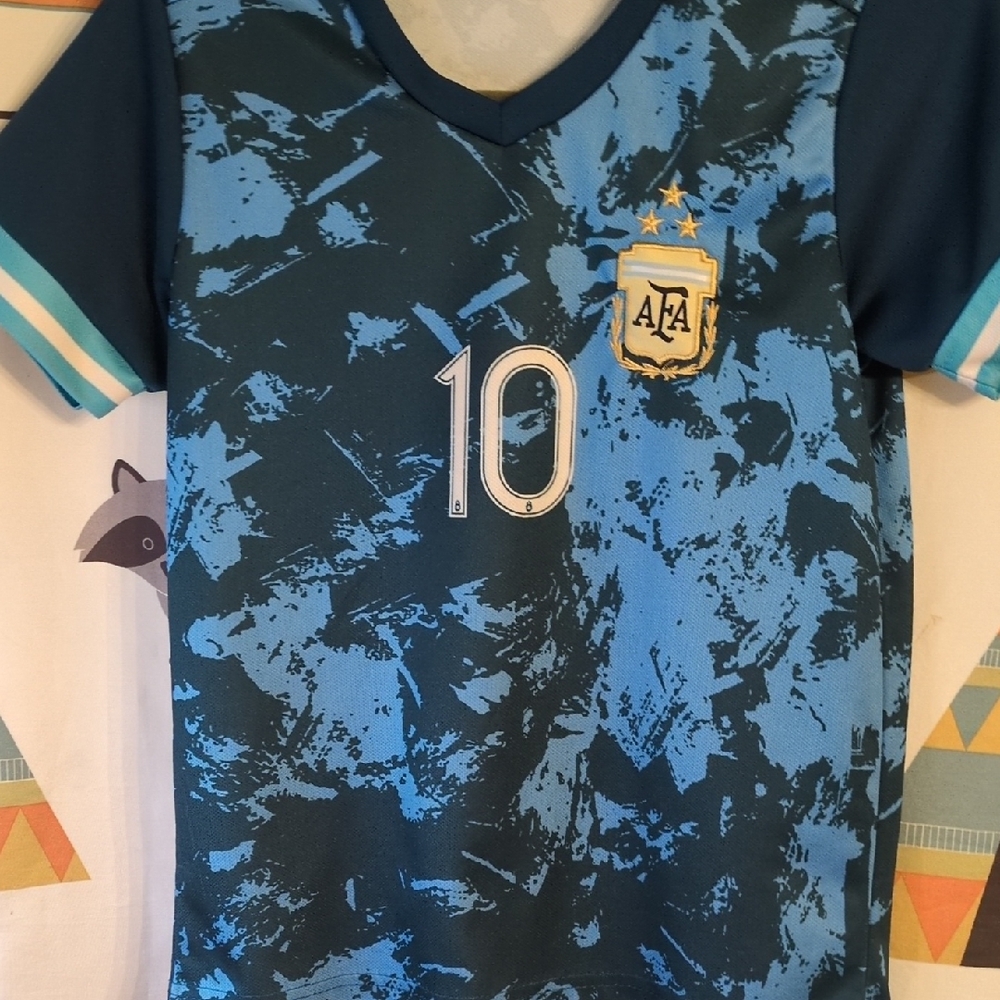 Maison Martin Margiela Kids Jersey in Blue and Navy with Gold Crest